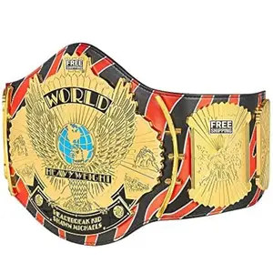 Wing Eagle Mulitcolor Adult Championship Title Belt Replica - 2mm Leather Straps  - Fan Gift World Wrestling