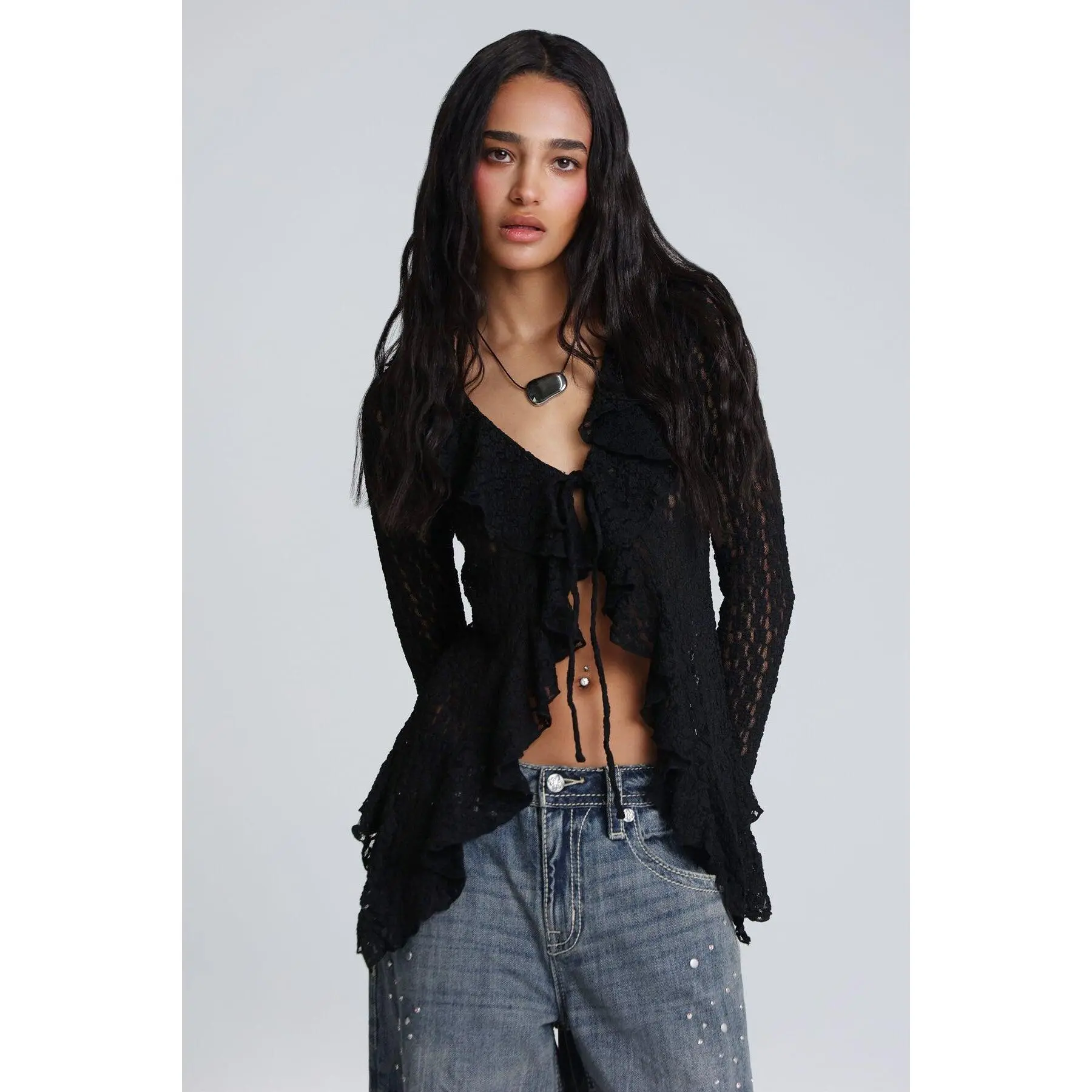 Emory Lace Ruffle Top