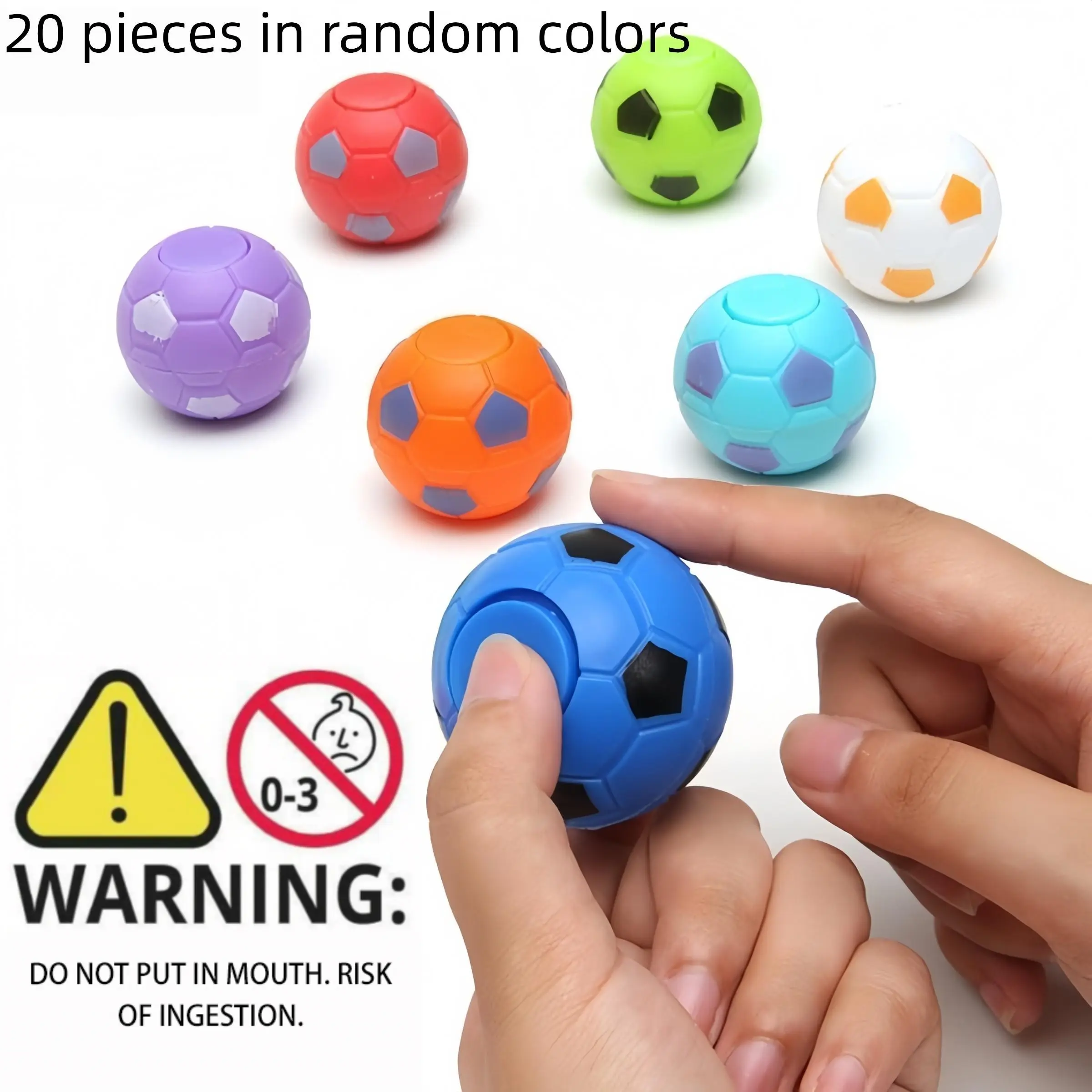 20 Piece Football Party Favors, Mini Fidget Spinner Finger Gyroscope Soccer Toys, Birthday Party Gift Bags Fillers, Classroom Treasure Box Toys