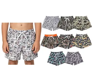 Stay Cool & Stylish Summer Breathable Camo Swim Trunks for Boys