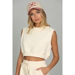 Butter Yellow Mock Neck Sleeveless Top