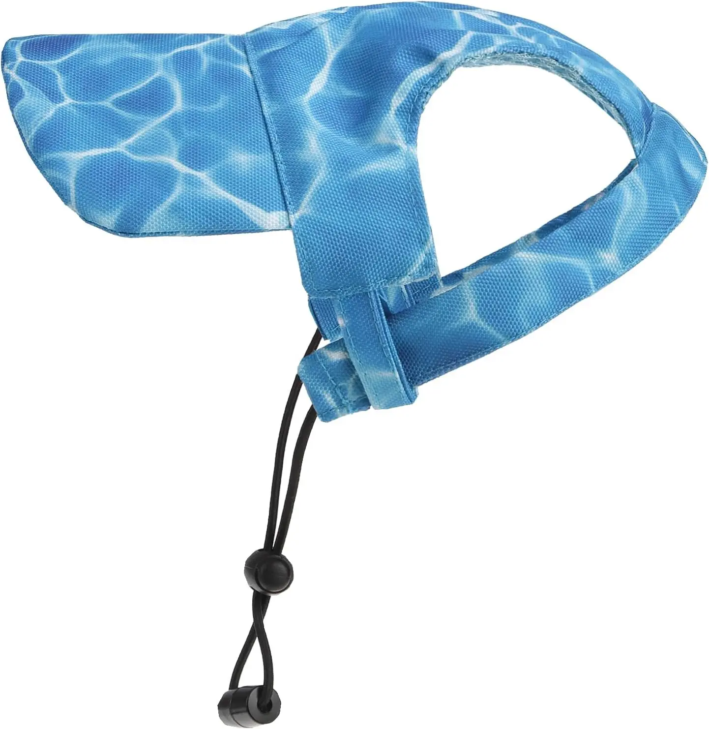 Adjustable Dog Baseball Cap with Ear Holes - Water Ripple Print Sunbonnet, Summer Beach Visor Hat for Small, Medium, Large Dogs (Size L)
