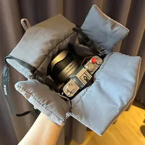 Large Capacity Camera Bag with Thick Inner Lining, Portable Fujifilm Xt50/30 & Canon R50 Protective Case Storage Handbag