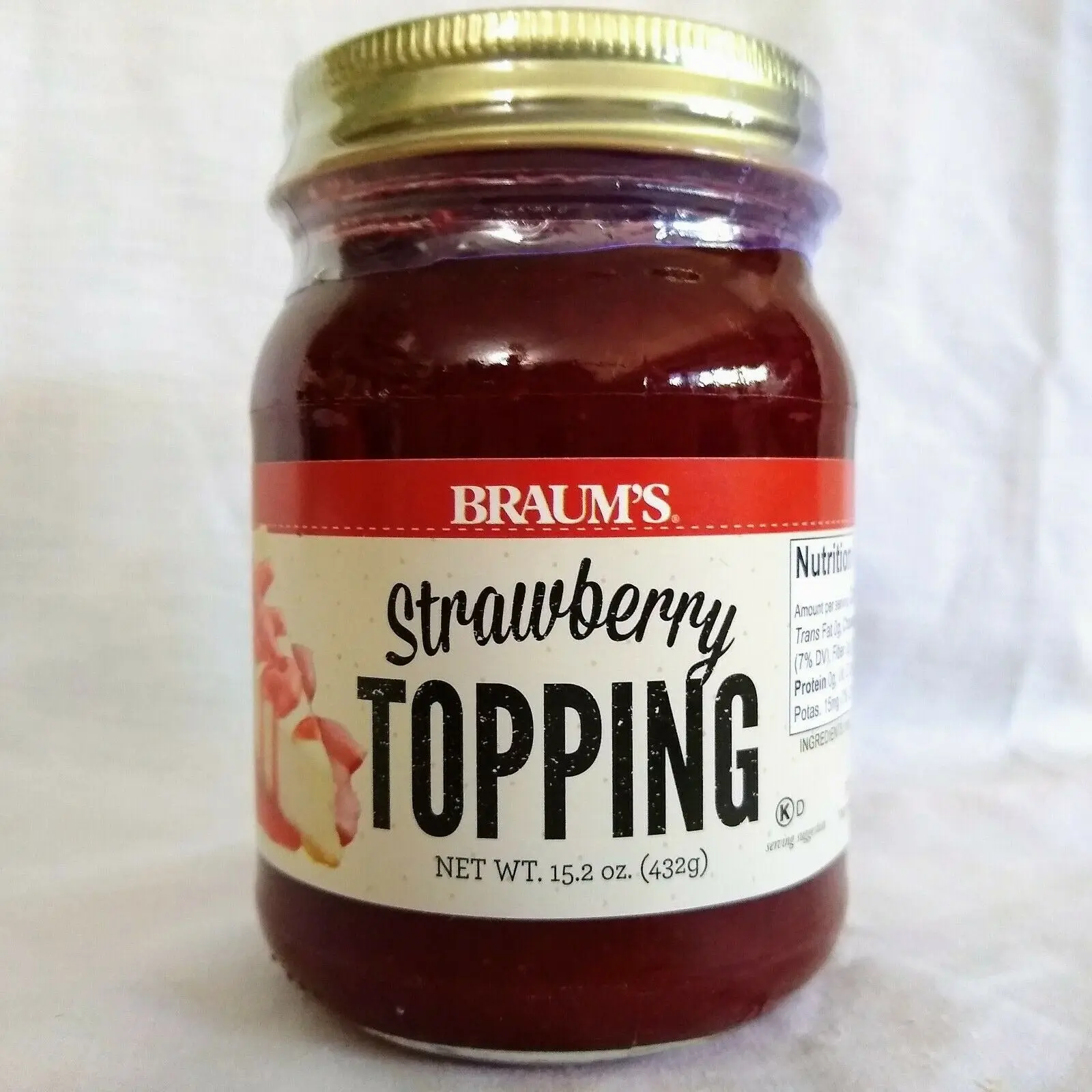 Braum's Strawberry Topping 15.2 oz. Glass Jar