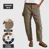 Flamingals Solid Stitch Detail Mid Waist Baby Barrel Fit Deep Pockets Pants High Stretch 26.8" Inseam Casual Women's Fashion Elevated Basic