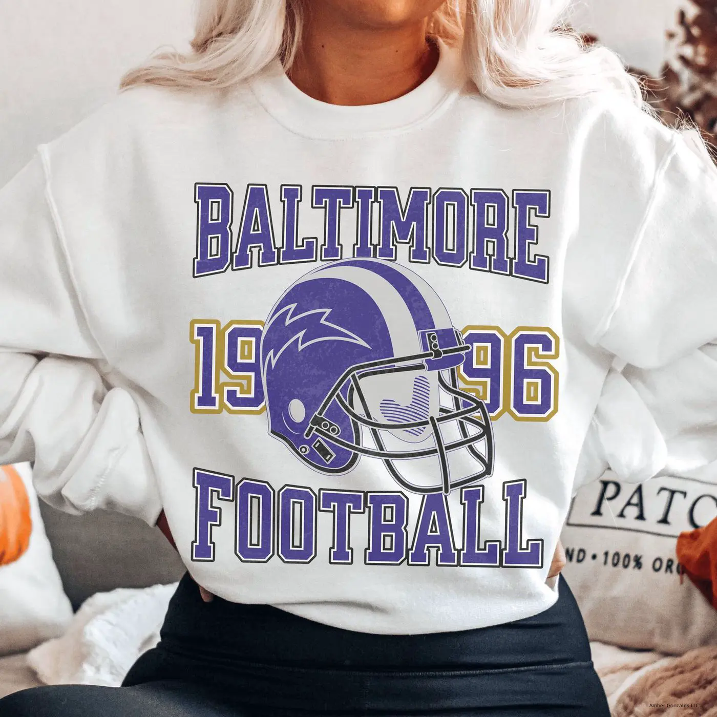 Baltimore Football Sweatshirt, Vintage Raven Football Crewneck, Retro Baltimore Football Shirt, Raven Football Gift, Baltimore Sweatshirt