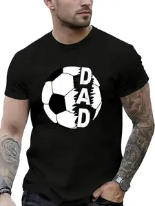 Football Pattern T-Shirt, Unisex Casual Fit, Soft Fabric, Asymmetrical Design, Perfect for All Seasons, Men's & Women's Fashion