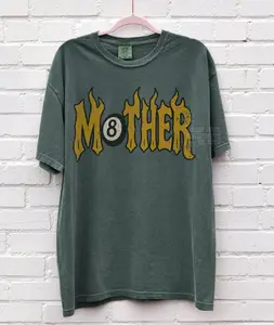 Comfort Colors Mother Tee Trendy 8 Ball Mother Lucky Mama TShirt Vintage Flames Rad Mom Birthday Gift Moto Edgy Grunge Aesthetic Streetwear