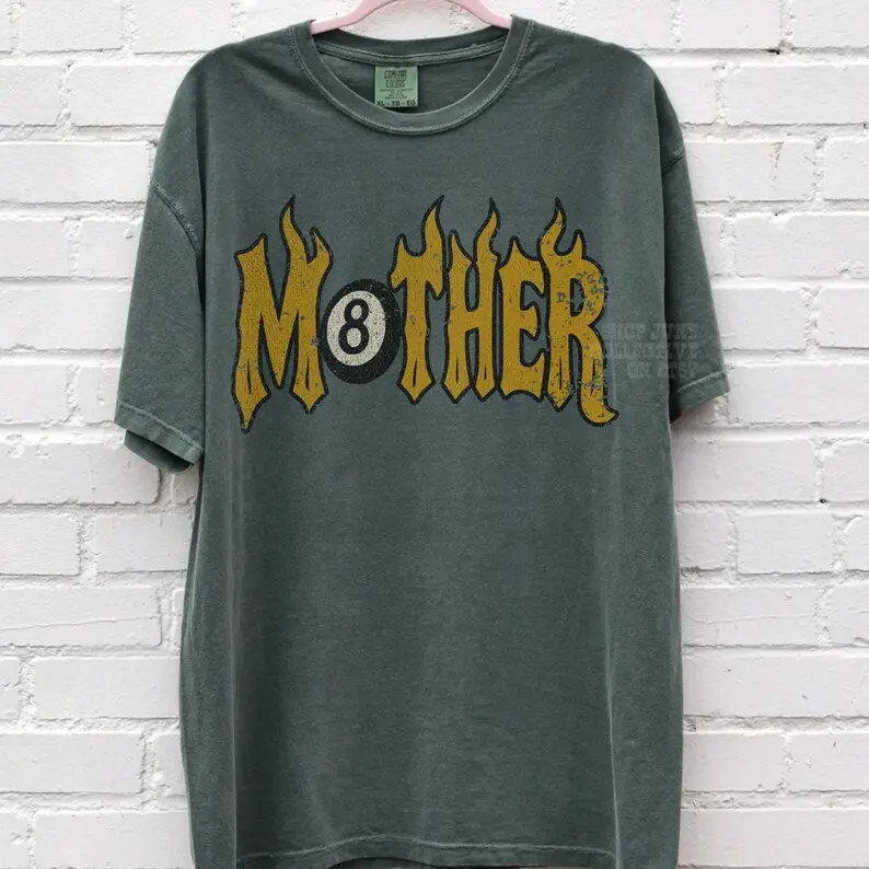 Comfort Colors Mother Tee Trendy 8 Ball Mother Lucky Mama TShirt Vintage Flames Rad Mom Birthday Gift Moto Edgy Grunge Aesthetic Streetwear