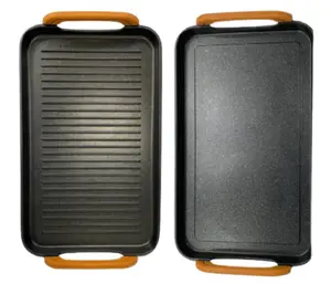 2-Pack Double MARBLE Comal by Neware SMOOTH and RIBBED comales Colorful Grill