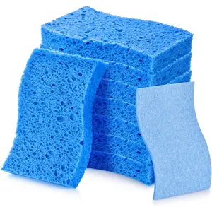 8 count Dish Sponges Kitchen,  Blue Dish Washing Kitchen Sponge, Compressed Cleaning Sponges for Cleaning Kitchen and Bathroom, Non Scratch Scrub Sponge, Cleans  and Well