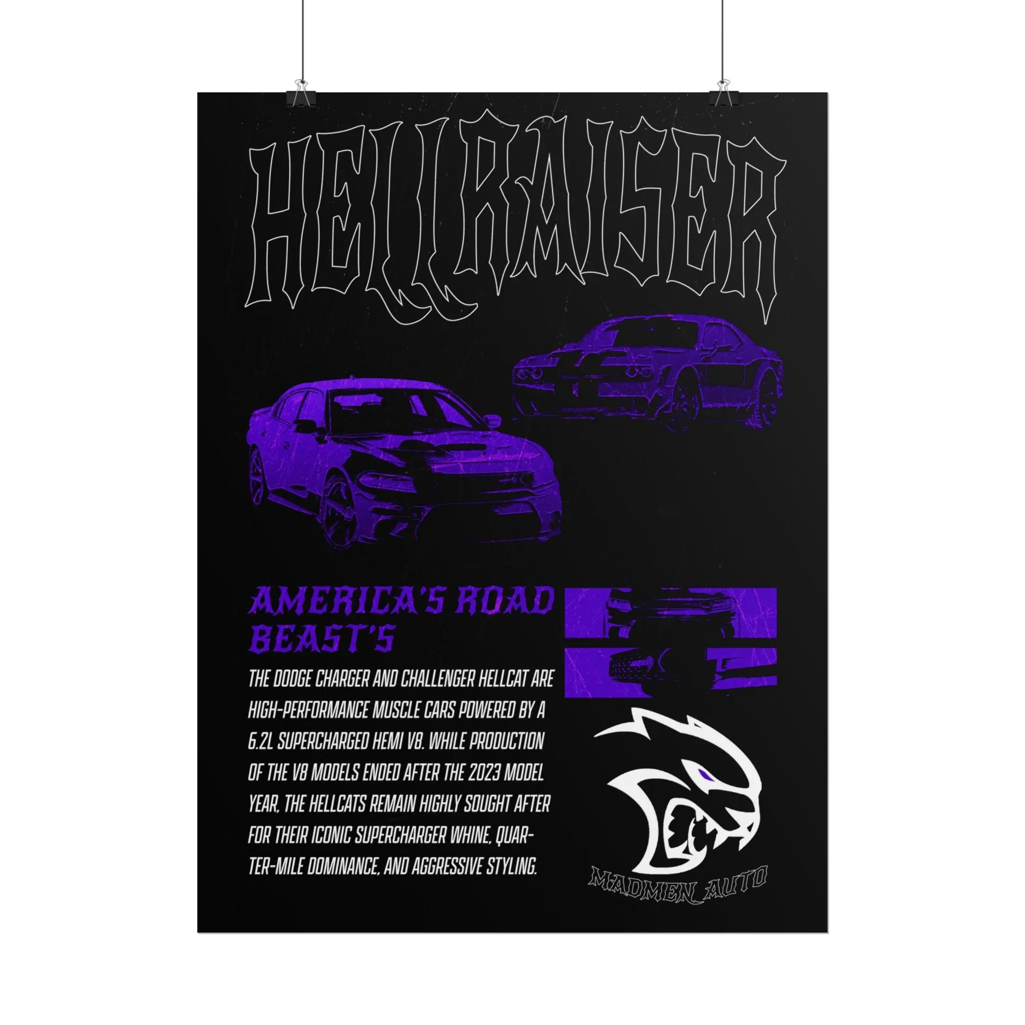 Dodge Hellcat Charger and Challenger Poster