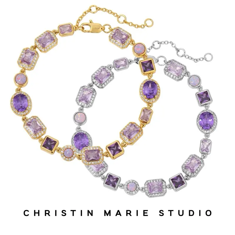 Iris Purple Solstice Gemstone Anklet