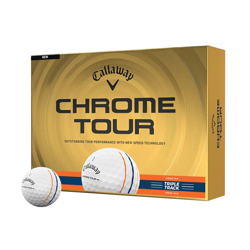 Callaway Golf Chrome Tour Orange and Blue Triple Track Golf Balls in Orange/Blue