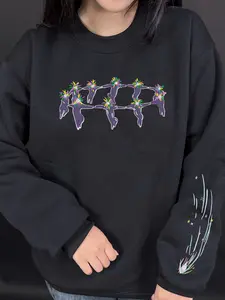 Howl's moving castle embroidered sweatshirt, cute sweatshirt for Halloween - Christmas Womenswear Comfortable