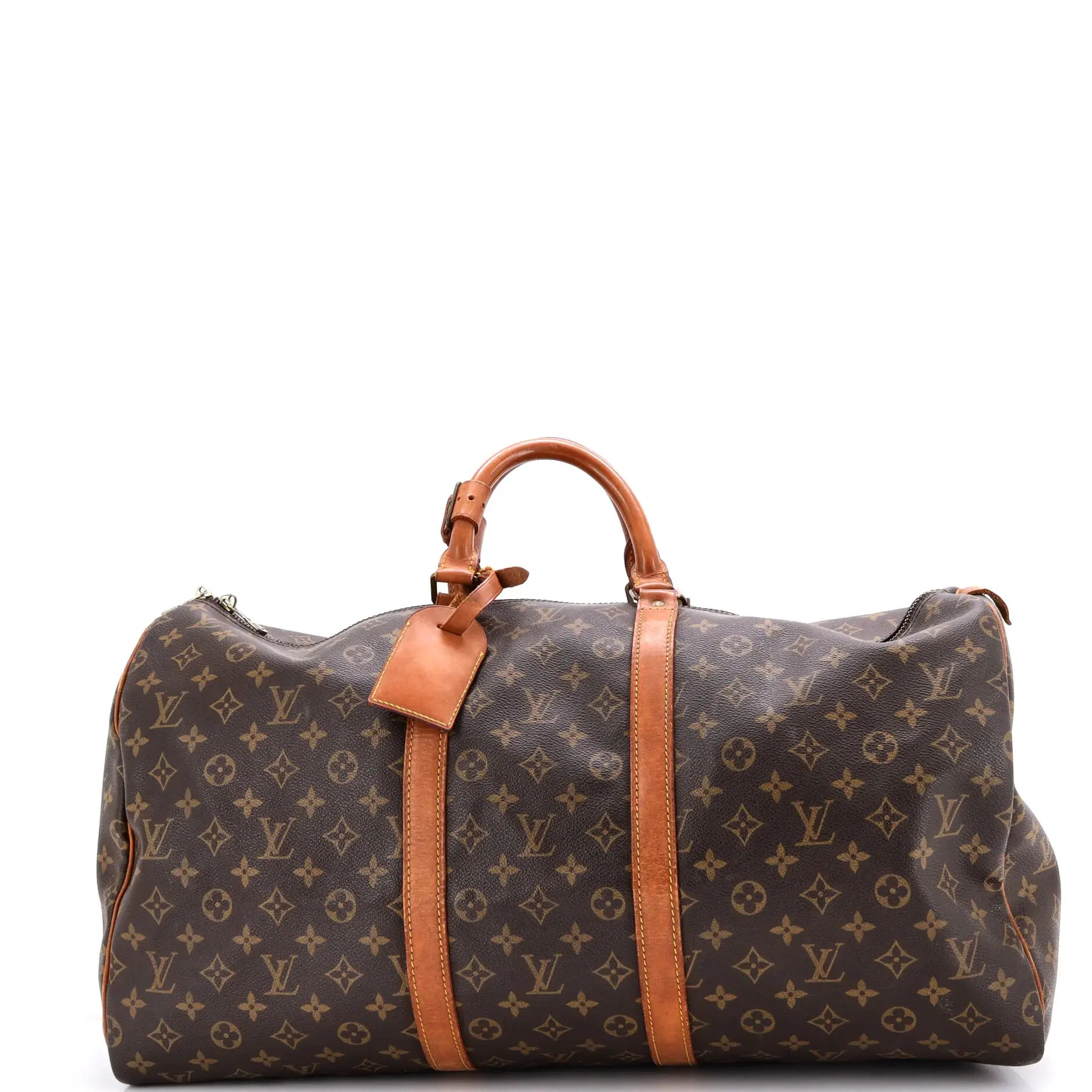 Pre-owned Louis Vuitton Canvas Coated Travel bags Keepall Bag Monogram Canvas 55 by Rebag