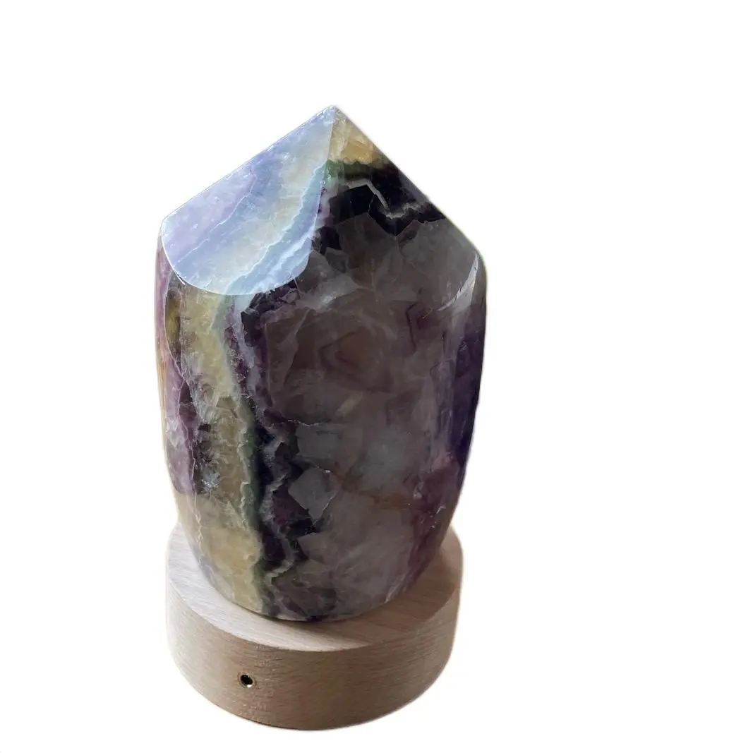 Amethyst Banded Crystal Chevron Lamp Home Ornament