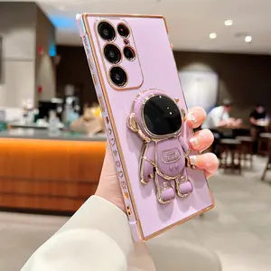 JTL Astronaut Phone Case for Samsung Galaxy S23 S24 FE S25 Ultra Plus A55 A35 A25 A15 A16 A26 A36 A56 Love Heart Foldable Silicone