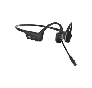 SHOKZ OpenComm2 - Open-Ear Bone Conduction Headphones, Wireless Bluetooth Computer Headsets with Noise Canceling Mic and Mute Button for Work, Call, Meeting, 16 Hours Talk Time for Mobile & PC, Black