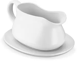 Gravy Boat and Saucer, 17 oz Ceramic Cup