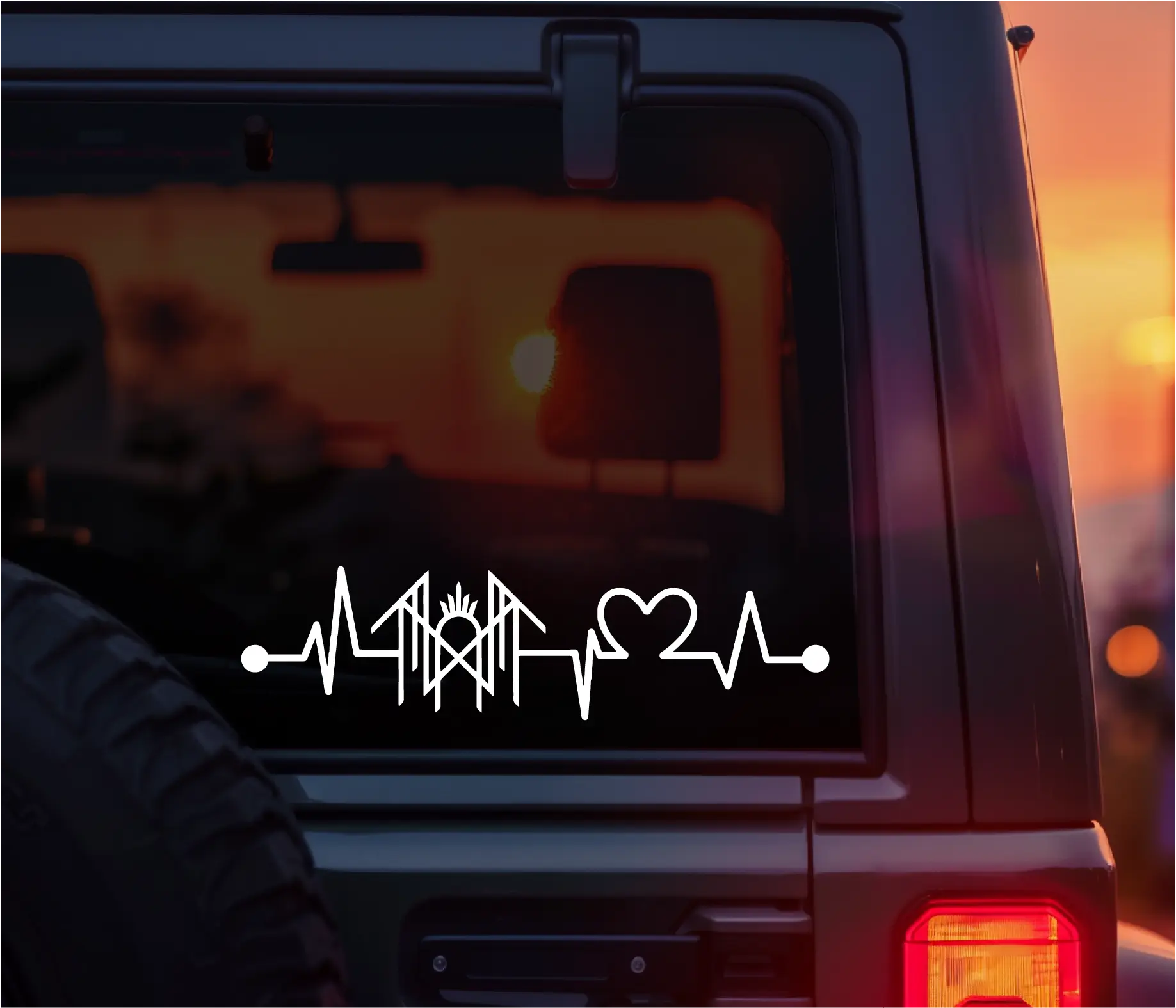 Sleep Token Heartbeat Line Vinyl Decal with Heart and Band Logo – Worship Inspired Sticker for Cars, Laptops, Water Bottles – Alt Girl Aesthetic, Emotional Metal Fan Merch, Even In Arcadia Inspired Design, Vessel Worshipper Accessory
