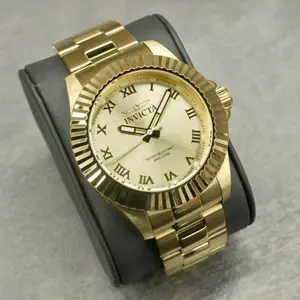 Classy Invicta Men’s Gold Watch Brand New - 100% Authentic Invicta - Roman Numerals - High Quality Fashion Wrist Watch