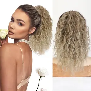 Claw Ponytail Extension 12inch Short Ponytail Extension Easy to Wear Wavy Curly Jaw Clip in Pony tails Hairpiece Natural Synthetic Hairpiece for Women