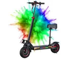 1200W Motor Electric Scooter Off Road with seat for Adult, 48V 18AH Folding Scooters Up to 34Mph & 30-35Miles Range,11" Tire E-Scooter with Dual Suspension &Turn Signals for Commuter Outdoor