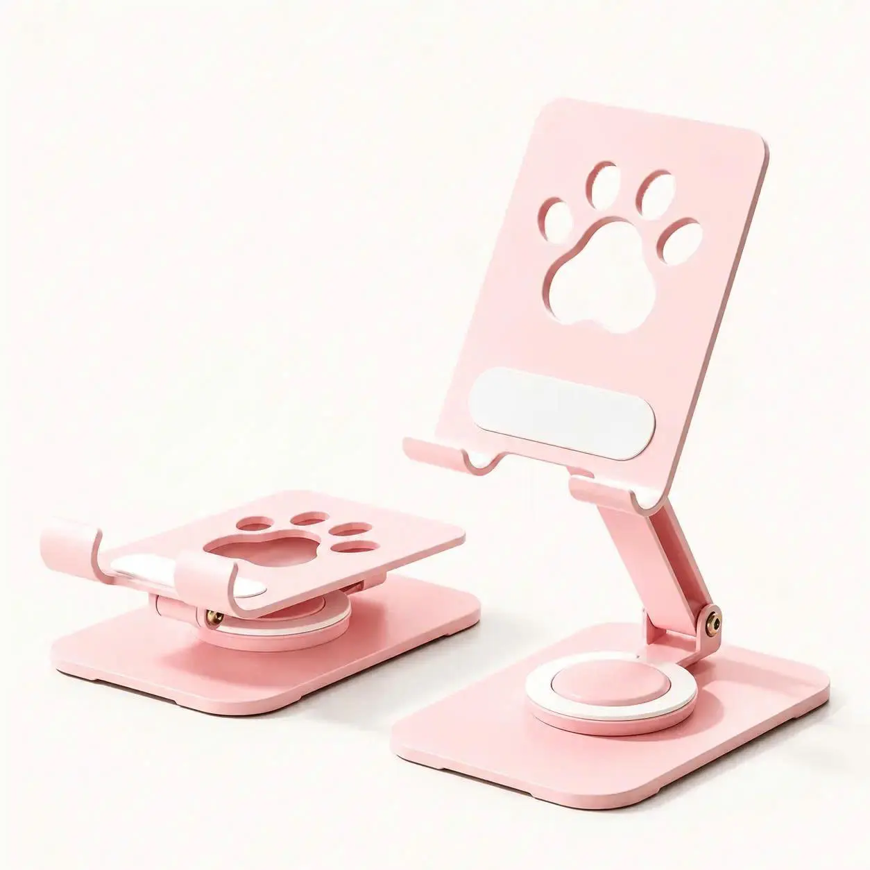 Premium Foldable Metal Phone & iPad Stand – 360° Rotation, Height Adjustable, Stable Desktop Holder