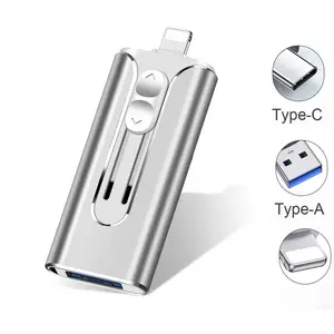 USB 3.0 Flash Drive 64GB/128GB/256GB/512GB/1TB, Fast Data Transfer for 4 in 1 Type-C & Android Phones, Durable Design, Perfect for Photos & Videos, Portable Flash Drive, USB Flash Drives, USB Memory Stick, USB External Memory, Thumb Drive
