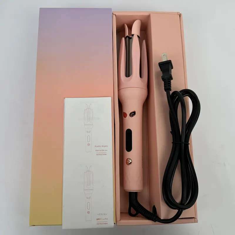 Fully automatic electric curling iron, 28 mm large barrel curler, lazy home hair curling tool, auto-rotating hair curler with LED display screen, 4 temperature settings, negative ion hair care, hair-friendly styling tool, ideal gift for women