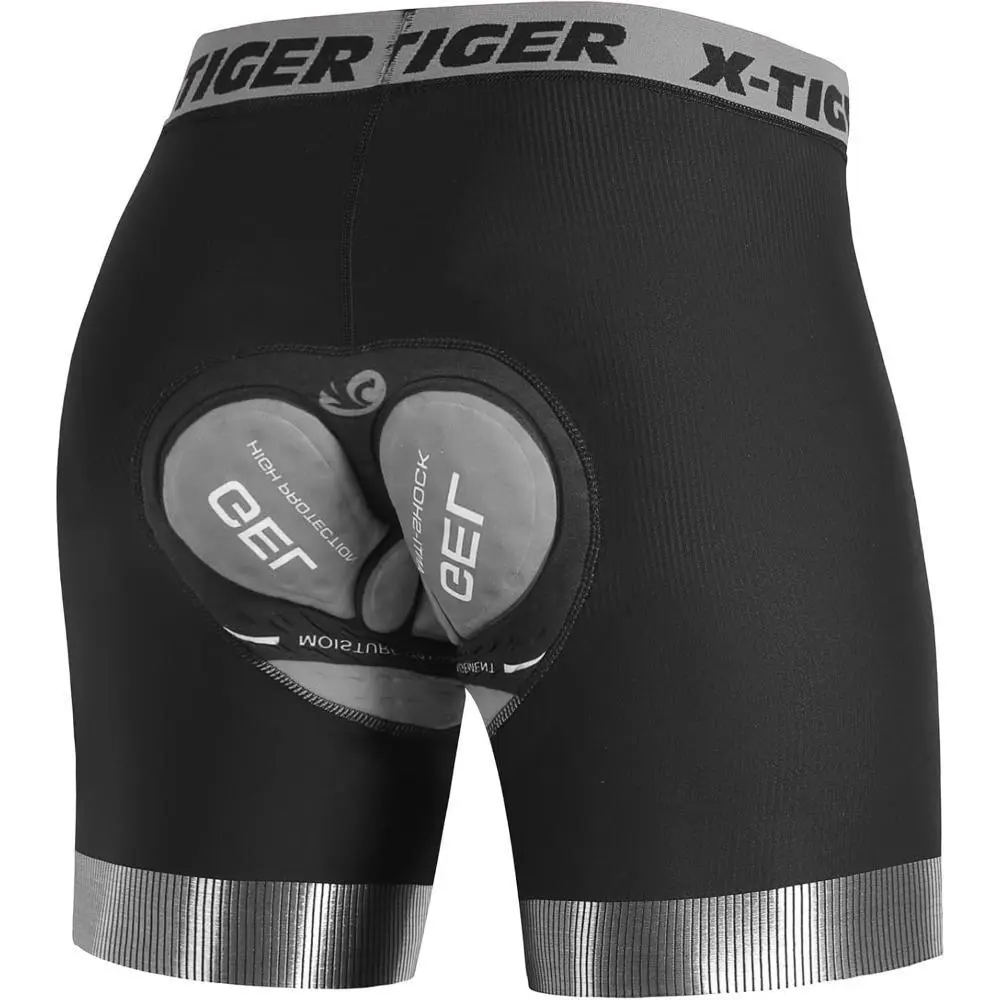 Men's Cycling Liner Shorts, Breathable Stretch Underwear with 5D Padding and Anti-Slipping Leg Grips for Male Riders, Spandex