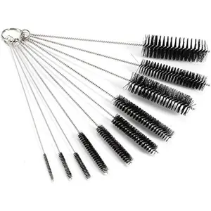 10pcs Refrigerator Condenser Cleaning Brush Clothes Dryer Lint Vent Cleaner Brush Foldable Washing Machine Home Brush Black