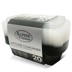 Alpine Cuisine Meal Prep Food Storage Containers with 10 Lids & 10 Bodies 20-Pack 38oz (1123ml) | A Versatile & Convenient Kitchen Organization Solution | Food Storage Containers - Dishwasher Safe