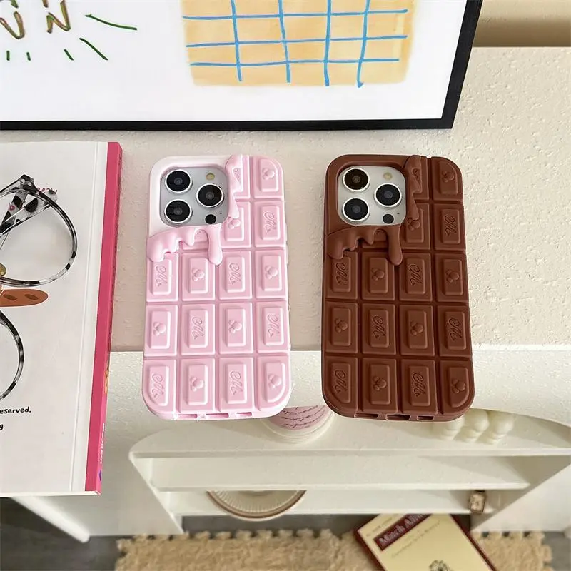 For Samsung Galaxy S25 Ultra S24 S23 Ultra Plus FE Phone Case 3D Chocolate Minnie Mickey Cartoon Soft Silicone Case