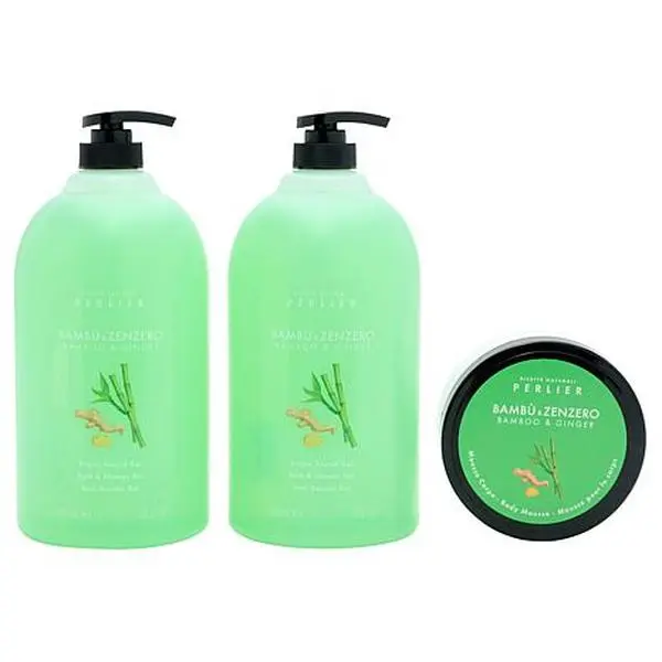 Perlier Bamboo & Ginger Shower Gel & Body Mousse Set