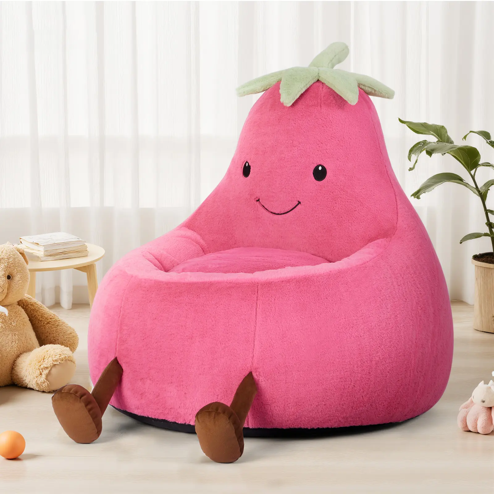 DUMOS 31" 24'' Bean Bag Chair for Kids, Memory Foam Filled Bean Bag for Teens & Kids, Ultra Soft Fabric Bean Bag Chairs for Playroom, Living Room, Bedroom