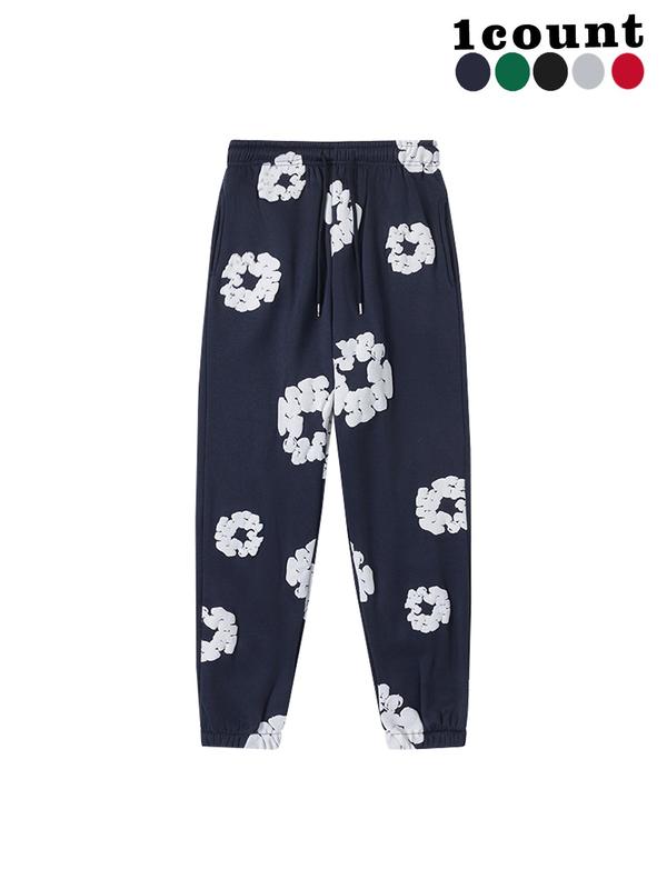 Women's Floral Print Drawstring Waist Sweatpants, Casual Fashion Comfy Warm Jogger Pants for Fall & Winter, Women's Trousers for Clothing Daily Wear, Athleisure Casual Trousers