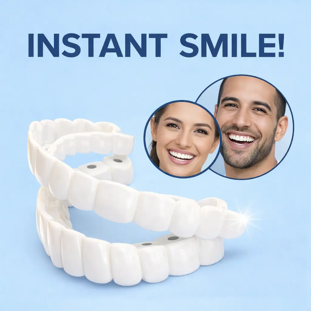 [3 Pairs] Cosmetic Dental Smile Covers - Temporary NaturalWhite Dentures 1 Minute Vision Enhancement - Non-MedicalSnap-On Veneers, Soft and Flexible to Fit Upper Teeth -Reusable Smile Covers Dental Outdoor Tools