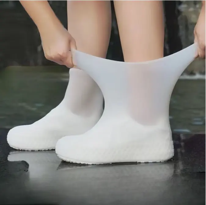Reusable Durable Latex-Rubber Outdoor Waterproof Rain Boot Covers, Multiple Colors, Versatile Rain Prevention Home Supplies