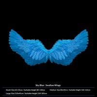 Sky blue swallow-shaped wings