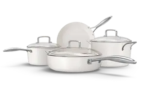 Yatoshi Ceramic Cookware Set (7 Piece) - Non-Stick, PTFE & PFOA Free