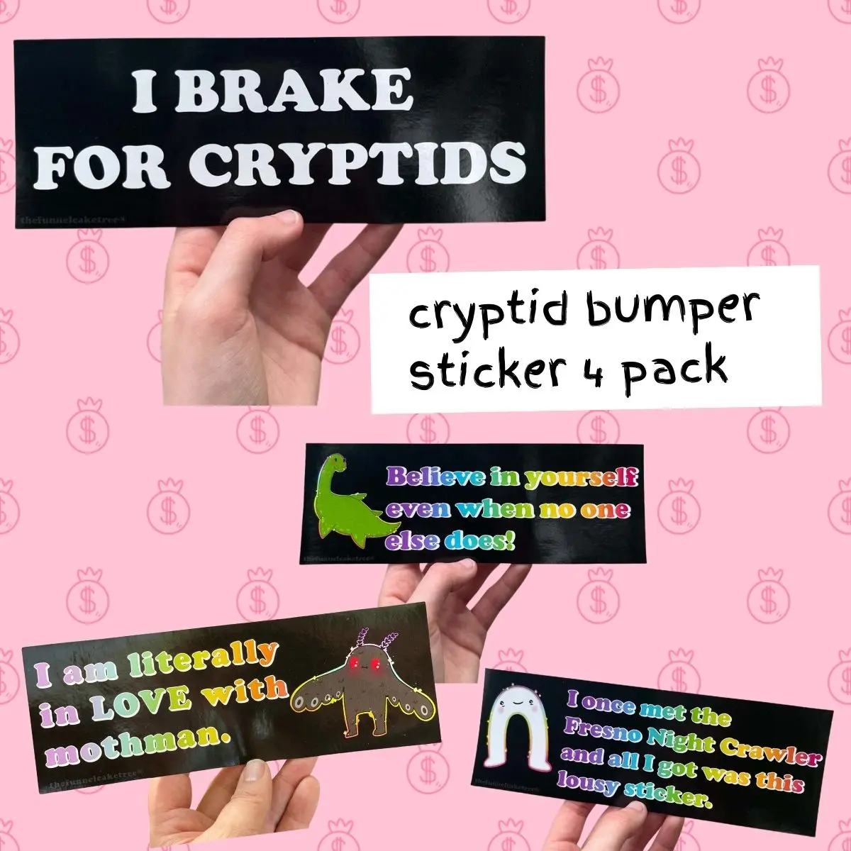 Cryptid Bumper Sticker 4 Pack