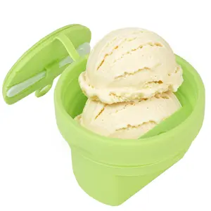 SUSTEAS 10cm Silicone Ice Cream Cup – 6.52oz with Airtight Lid & Scoop, Fits Thermos/Mug, Leakproof, Odor-Resistant, Easy Clean – Perfect for Camping, Picnic, Outdoor & Home