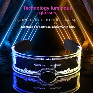 Cyberpunk futuristic LED colorful glowing technology glasses bar bouncer party sci-fi hive glasses music festival