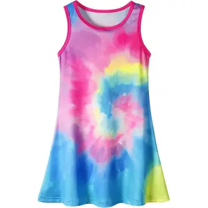 Girls Summer Dress Princess Sleeveless A-Line Swing Sundress Casual Tank Dresses Beach Playwear Outfit
