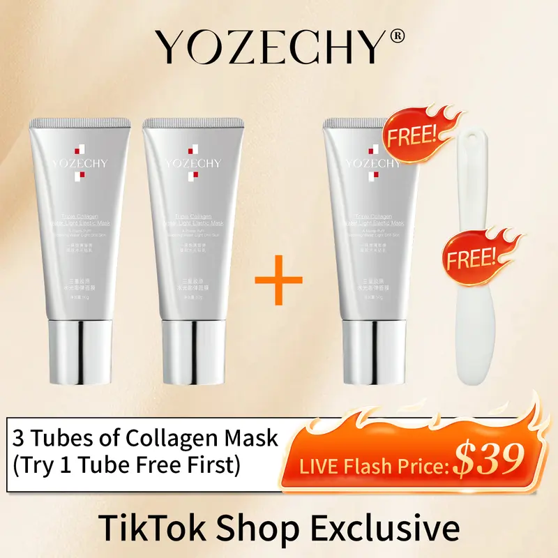 【Collagen Mask】The secret to glass-like skin! A comprehensive solution that hydrates, combats aging, brightens, and smooths. Triple Elastin + Hexapeptide Complex—instantly reveals radiant, youthful skin.Holiday Sale，Black Friday，Cyber Monday，Thanksgiving