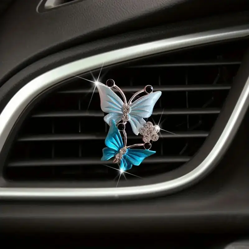 Double Butterfly Design Car Air Outlet Perfume Clip, Air Conditioner Outlet Decorative Clip for Cars, Styling Auto Accessories for Women & Girls, Car