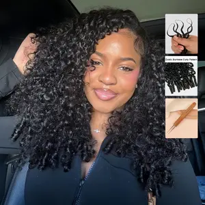 [Super Deal]Cheetahbeauty Burmese Curly Crochet Hair for Miracle Knots Boho Braids Water Wave Crochet Human Hair Extension Pre-Separated 50g/Pack, 4-5 Packs for Full Head#HairTutorial #HairStyles #SpringStatements