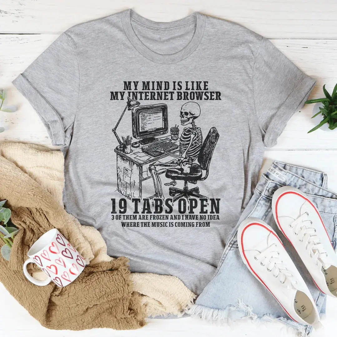 Men's Graphic Tshirt with Clever "Internet Browser" Quote - Soft Round Neck Relaxed Fit Menswear Top, Shortsleeve, Tee, Printed Slogan, Roomy Fit, 3Xl, Casual, Browser Meme, Fabric, Jeans, T-Shirt, Statement, Ultra-Soft, Machine Wash